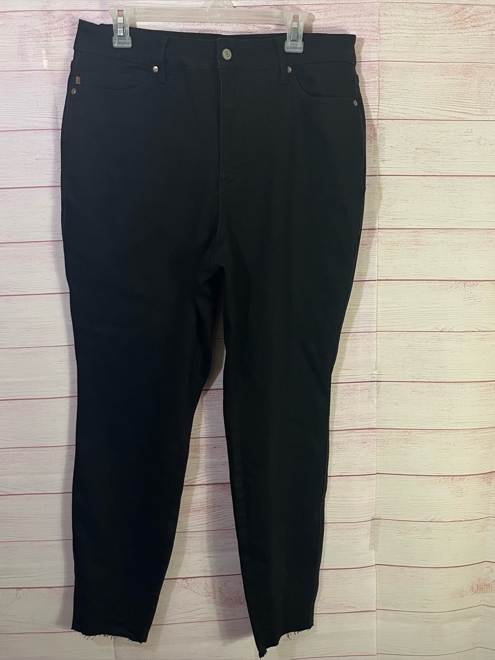 Judy Blue Los‎ Angeles Black Skinny Fit Raw Frayed Hem Jeans Size 16W
